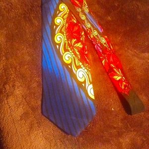 RUSH LIMBAUGH No Boundaries Collection Blue Gold Multicolor Silk Necktie Tie